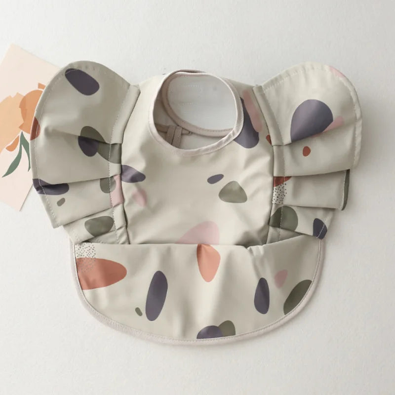 Soft PU Baby Infant Bibs With Pocket Dining Bib Waterproof Easy Clean Quick Dry INS Style Fashion Toddler Kids Bibs Smock