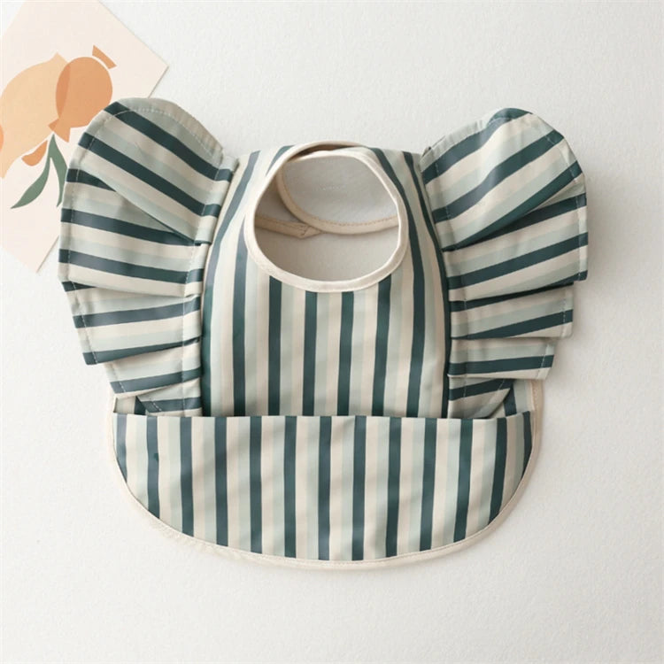 Soft PU Baby Infant Bibs With Pocket Dining Bib Waterproof Easy Clean Quick Dry INS Style Fashion Toddler Kids Bibs Smock