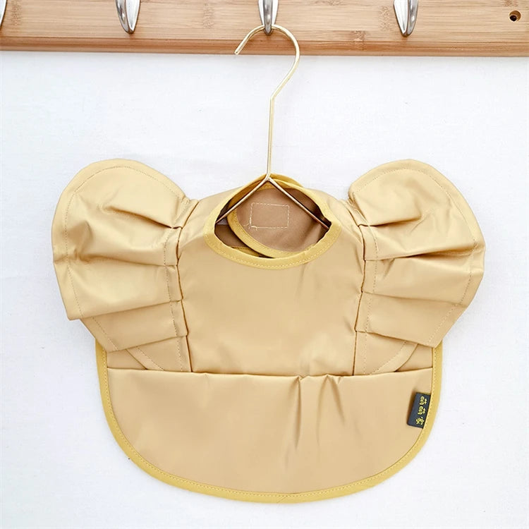 Soft PU Baby Infant Bibs With Pocket Dining Bib Waterproof Easy Clean Quick Dry INS Style Fashion Toddler Kids Bibs Smock