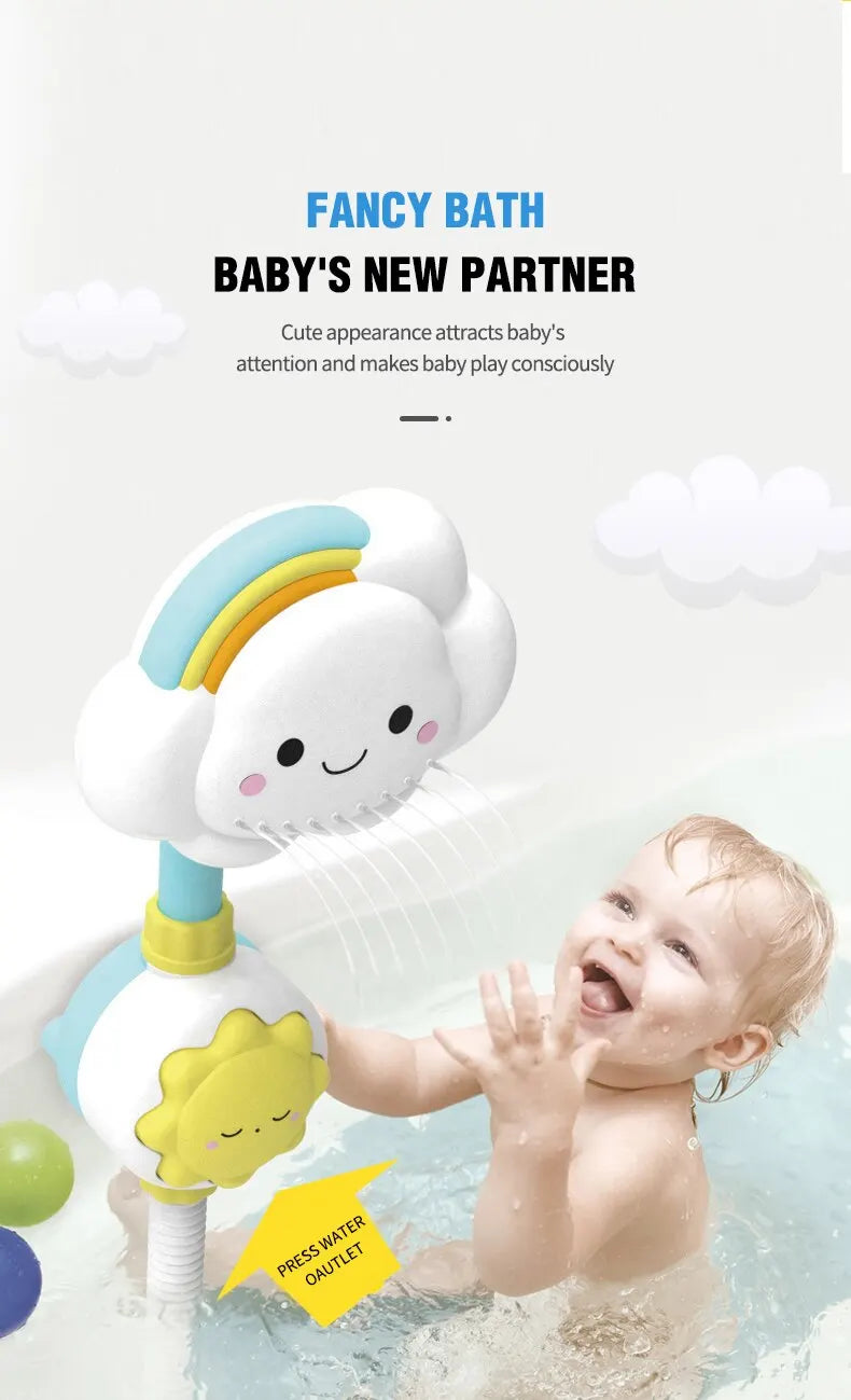 Kids Bath Toys Water Game for Kids Clouds Model Faucet Shower Water Spray Kids Toy Splashes Bathroom Sprinkler Kids Toy