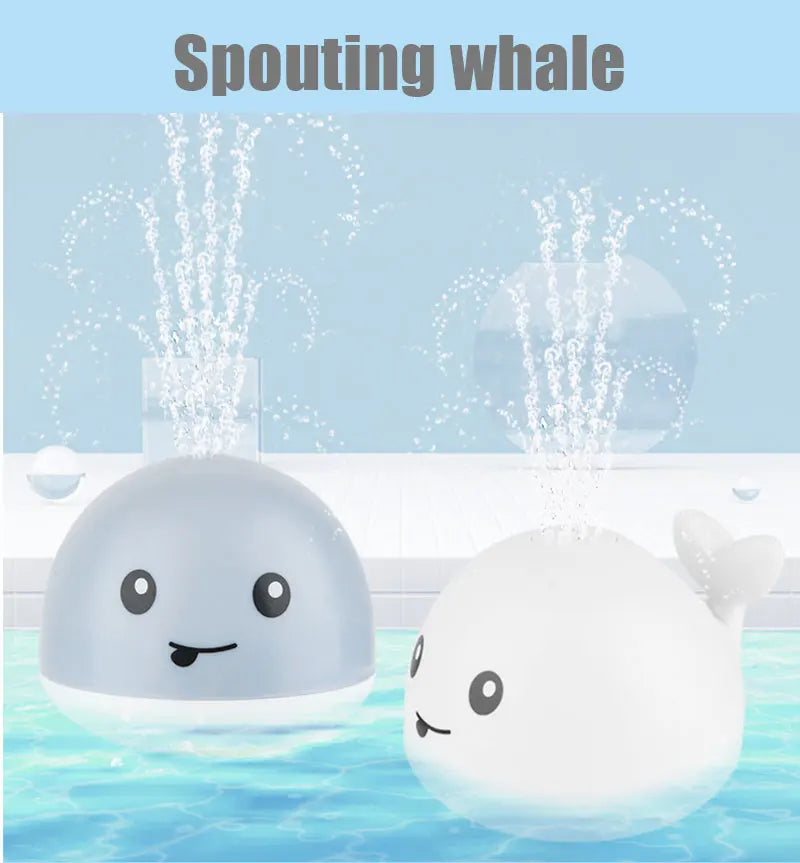 Kid's shower charging with lights and water spray whale toy water reaction flash baby bathroom toy light bath toy as a gift