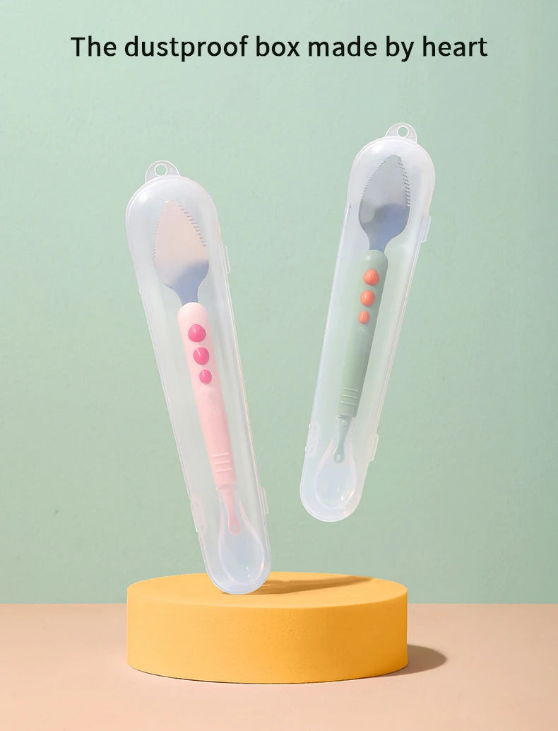 Baby Fruit Scraping Mud Spoon Feeding Spoon Soft Silicone Spoon Baby Easy To Eat Fruit Spoon Mother And Baby Supplies