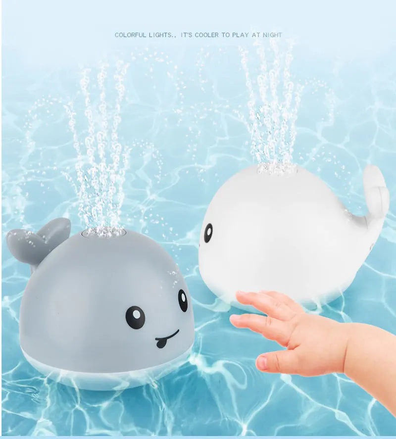 Kid's shower charging with lights and water spray whale toy water reaction flash baby bathroom toy light bath toy as a gift