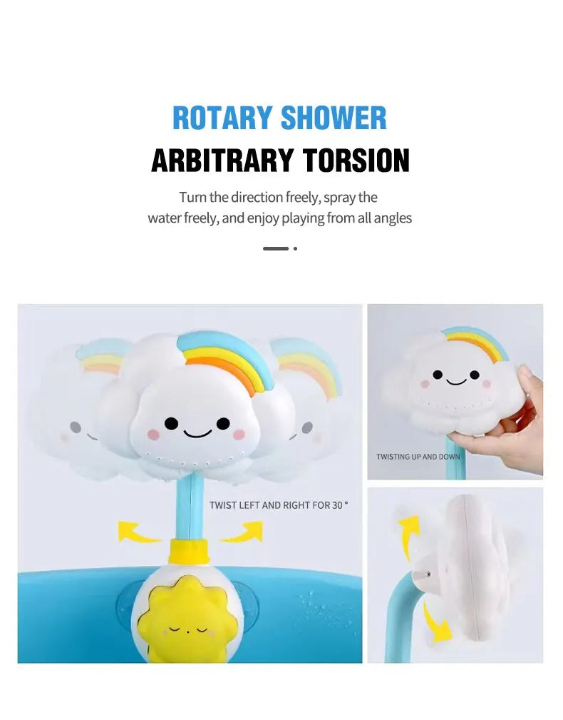 Kids Bath Toys Water Game for Kids Clouds Model Faucet Shower Water Spray Kids Toy Splashes Bathroom Sprinkler Kids Toy